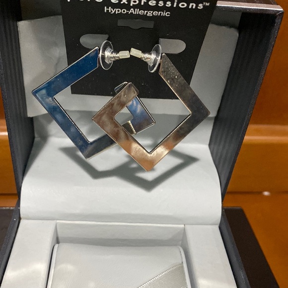 Silver tone Robox Pure expression earrings hypo-allergenic nwt - Picture 1 of 1